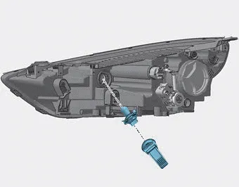 Hyundai Ioniq. Headlamp, Parking Lamp, Turn Signal Lamp and Side Marker