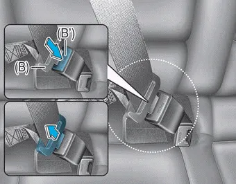 Hyundai Ioniq. Rear center seatbelt (3-point rear center seat belt)